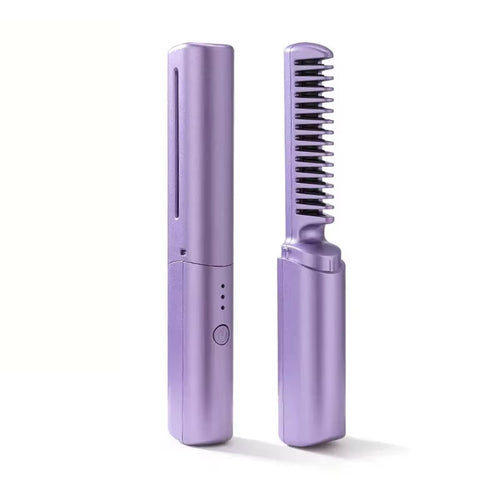 Load image into Gallery viewer, GlamWave Pro – Portable Wireless Heated Hair Straightener &amp; Curler Brush
